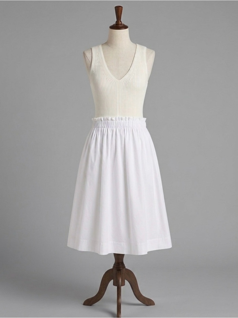 Joie White Soft Girl Minimalist Mix Media Sleeveless Summer Dress size small
